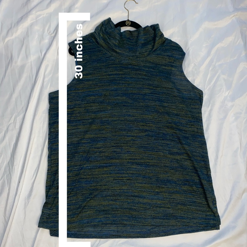 Earthy Tone Sleeveless Turtleneck Tank Top